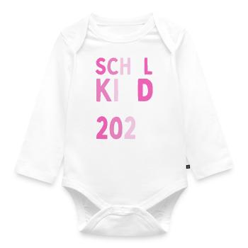 Schulkind 2024 Einhorn 1. Klasse Herz Einschulung - Baby Bio-Langarm-Body - Weiß - Vorne