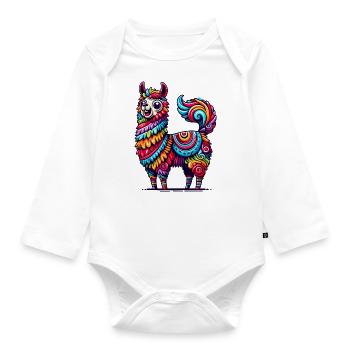 CONFETTIS PINATA D’ALPAGA PANACHÉ MOTIF ARC-EN-CIEL - Body Bébé bio manches longues - blanc - Devant