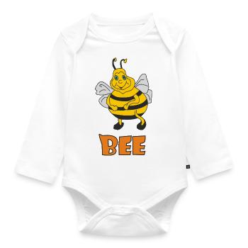 Bee - Organic Longsleeve Baby Bodysuit - white - Front