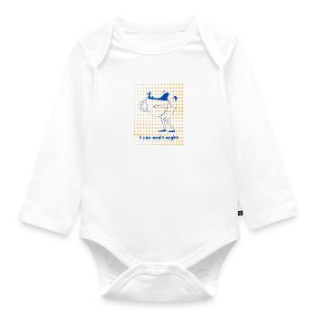 I Can and I might - Organic Longsleeve Baby Bodysuit - white - Front
