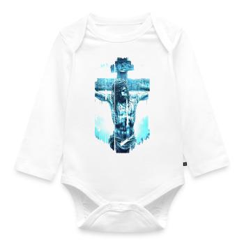 Jésus Bible Religion Chrétienne Croix Chrétienne Chrétienne - Body Bébé bio manches longues - blanc - Devant