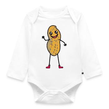 Amical Bonjour Peanut Salutations Salutations Nut - Body Bébé bio manches longues - blanc - Devant