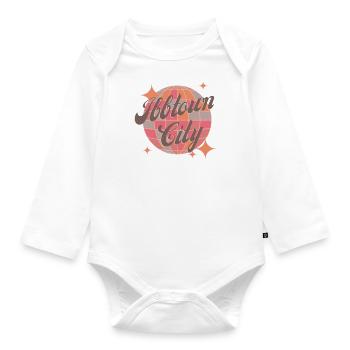 Ibbtown City Retro Vintage Ibbenbüren Rockcity - Baby Bio-Langarm-Body - Weiß - Vorne