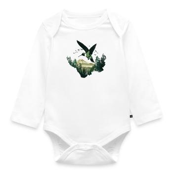Kolibri Vogel Natur Tiere Wildnis Nektar - Baby Bio-Langarm-Body - Weiß - Vorne