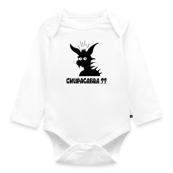 Chupacabra Illustration de dessin animé minimale drôle - Body Bébé bio manches longues - blanc - Devant