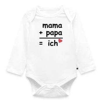 Kind der Liebe - Mama und Papa - Baby Bio-Langarm-Body - Weiß - Vorne