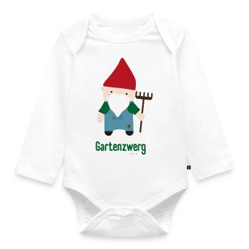 Bunter Garten Gemüse Spaß für kleine Entdecker - Baby Bio-Langarm-Body - Weiß - Vorne