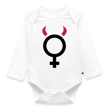 Teufelchen Frau Teufelin - Baby Bio-Langarm-Body - Weiß - Vorne