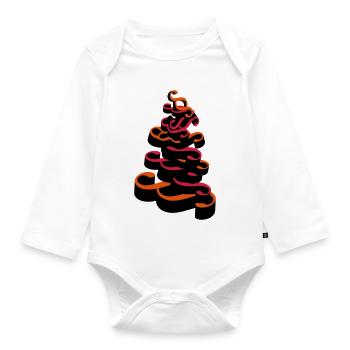 Stacked paragraphs - Organic Longsleeve Baby Bodysuit - white - Front