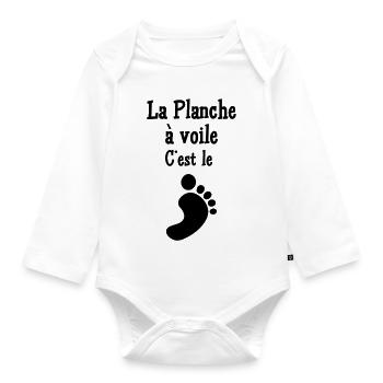 Windsurfen / Windsurfer / Windsurf / Windsurfing - Baby Bio-Langarm-Body - Weiß - Vorne