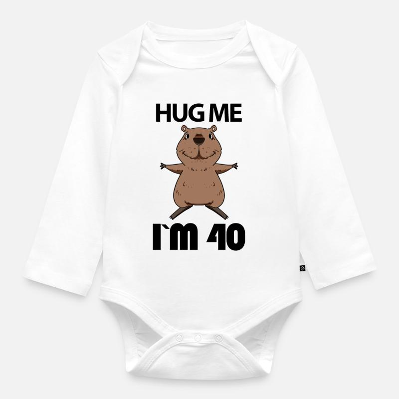 40 ans - 40 ans - Hug - Body Bébé bio manches longues - blanc