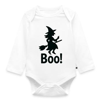 Witch Boo! Halloween - Organic Longsleeve Baby Bodysuit - white - Front