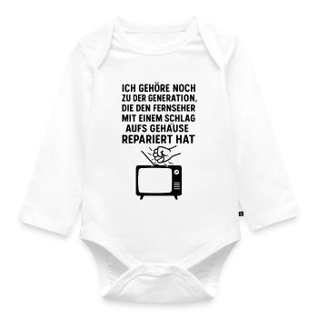Generation Television TV Repair - Organic Longsleeve Baby Bodysuit - white - Front