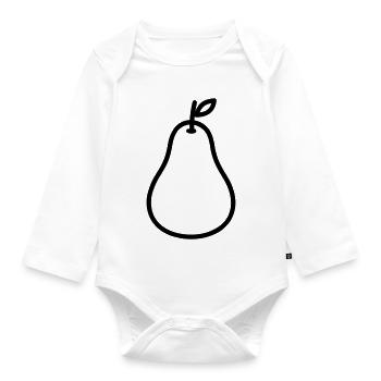 pear - Organic Longsleeve Baby Bodysuit - white - Front