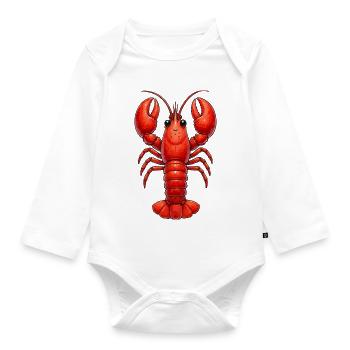 Lobster sea creature - Organic Longsleeve Baby Bodysuit - white - Front