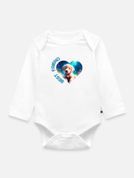 BEST FRIEND - Baby Bio-Langarm-Body - Weiß