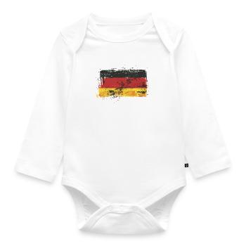 Drapeau Allemagne Drapeau allemand utilisé look home - Body Bébé bio manches longues - blanc - Devant