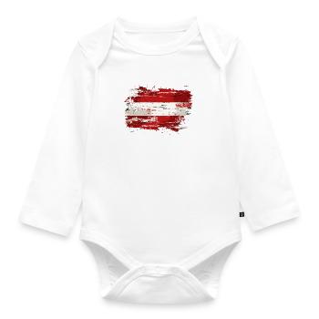 Drapeau Autriche Autriche Drapeau Autrichien AT - Body Bébé bio manches longues - blanc - Devant