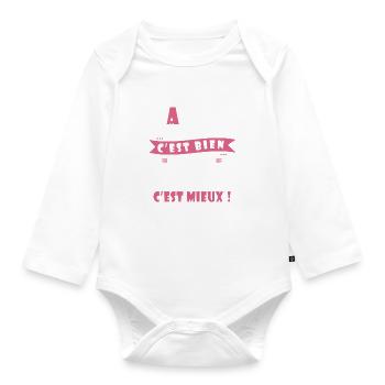 Tata Cadeau Humour cadeau tatie soeur tata - Body Bébé bio manches longues - blanc - Devant