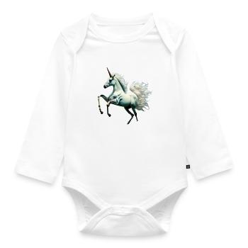 licorne - Body Bébé bio manches longues - blanc - Devant