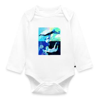volleyball, volleyballer, Beachball,Graffiti - Baby Bio-Langarm-Body - Weiß - Vorne