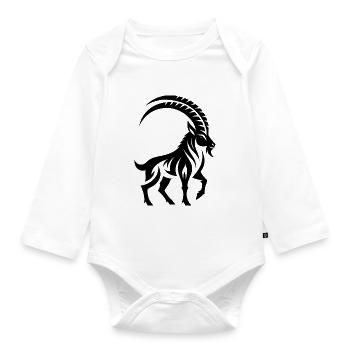Sternzeichen Steinbock Tattoo - Baby Bio-Langarm-Body - Weiß - Vorne
