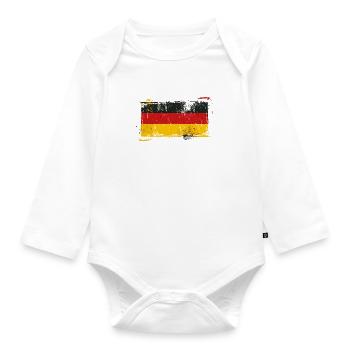 Drapeau Allemagne Drapeau allemand utilisé look home - Body Bébé bio manches longues - blanc - Devant
