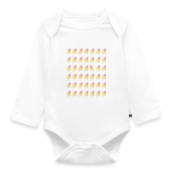 Ice cream cone pattern rockets - OCD - Organic Longsleeve Baby Bodysuit - white - Front