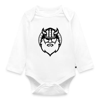 Odin noir et blanc - Body Bébé bio manches longues - blanc - Devant
