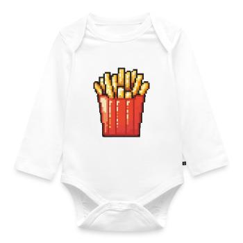 Fries Pixel Gamer - Organic Longsleeve Baby Bodysuit - white - Front