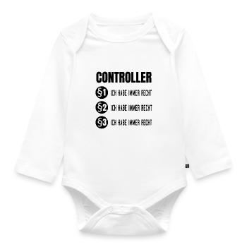 Idée cadeau Contrôleur contrôlant l'administration des affaires - Body Bébé bio manches longues - blanc - Devant