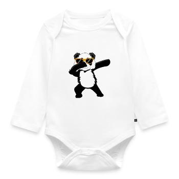 Panda Bear Dabbing Dab Dance Gift - Body Bébé bio manches longues - blanc - Devant