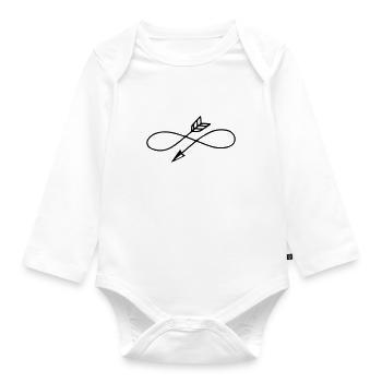 Pfeile, Schleife, Vintage, Illustration, Monogramm - Baby Bio-Langarm-Body - Weiß - Vorne