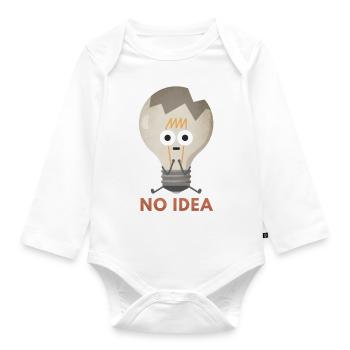No Idea Glühbirne - Baby Bio-Langarm-Body - Weiß - Vorne