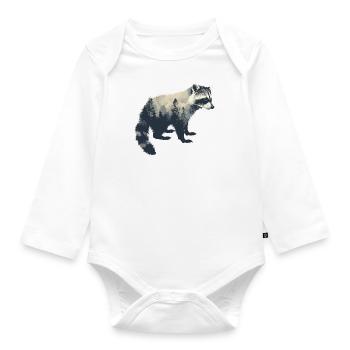 Mignon raton laveur raton laveur nature bébé raton laveur forêt - Body Bébé bio manches longues - blanc - Devant