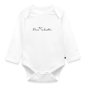 Kleine Schwester - Baby Bio-Langarm-Body - Weiß - Vorne