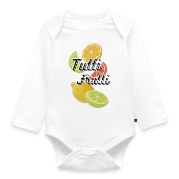 Babysprüche Babykleidung Kinderkleidung - Baby Bio-Langarm-Body - Weiß - Vorne