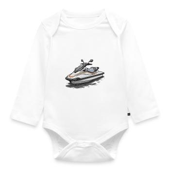 Action am Jetski - Baby Bio-Langarm-Body - Weiß - Vorne