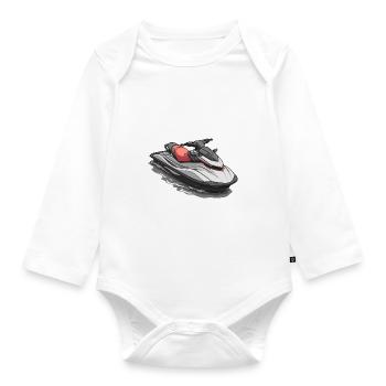Action am Jetski - Baby Bio-Langarm-Body - Weiß - Vorne
