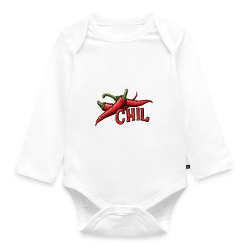 Chil, relax, - Baby Bio-Langarm-Body - Weiß - Vorne