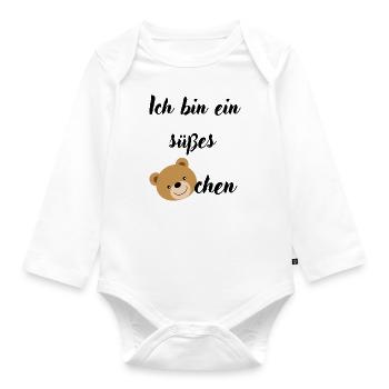 Babysprüche Babykleidung Kinderkleidung - Baby Bio-Langarm-Body - Weiß - Vorne