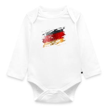 Drapeau Allemagne Drapeau allemand utilisé look home - Body Bébé bio manches longues - blanc - Devant