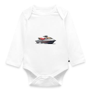 Action am Jetski - Baby Bio-Langarm-Body - Weiß - Vorne