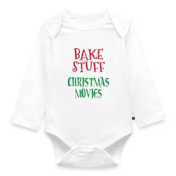 Bake Stuff Watch Filme Weihnachtskuchen Back Geschenk - Baby Bio-Langarm-Body - Weiß - Vorne
