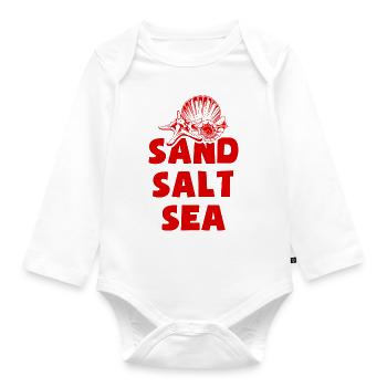 Sand Beach Sea Salt Holiday Été - Body Bébé bio manches longues - blanc - Devant