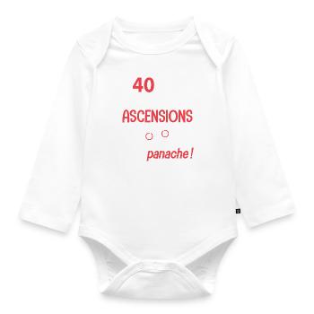 Vélo 40 ans ascension avec panache anniversaire - Body Bébé bio manches longues - blanc - Devant