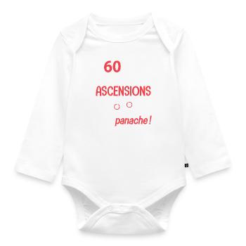 Velo 60 ans ascension avec panache anniversaire - Body Bébé bio manches longues - blanc - Devant