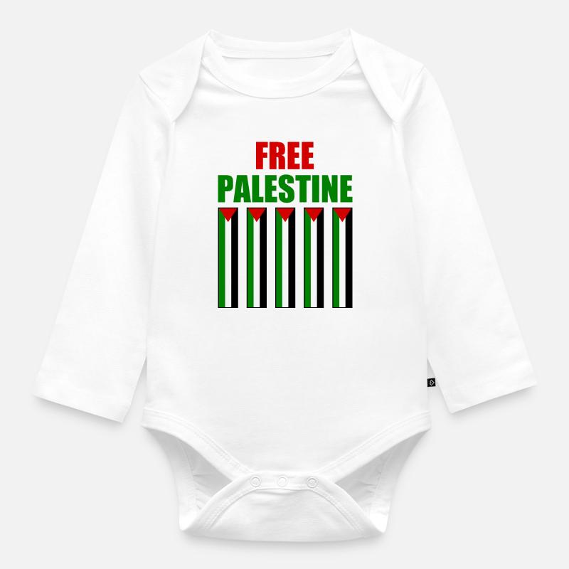 Free palestine - Baby Bio-Langarm-Body - Weiß