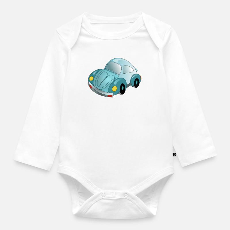 Auto - Baby Bio-Langarm-Body - Weiß