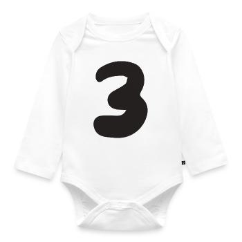 3 - Organic Longsleeve Baby Bodysuit - white - Front